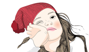 billede af pige der keder sig